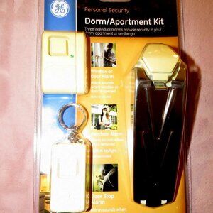 GE Personal Security Dorm/Apartment Kit Door Stop Window/Door Keychain Alarms